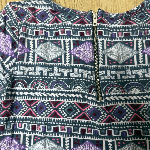 Loveappella Purple Geometric‎ Print Mini Dress - Picture 10 of 10